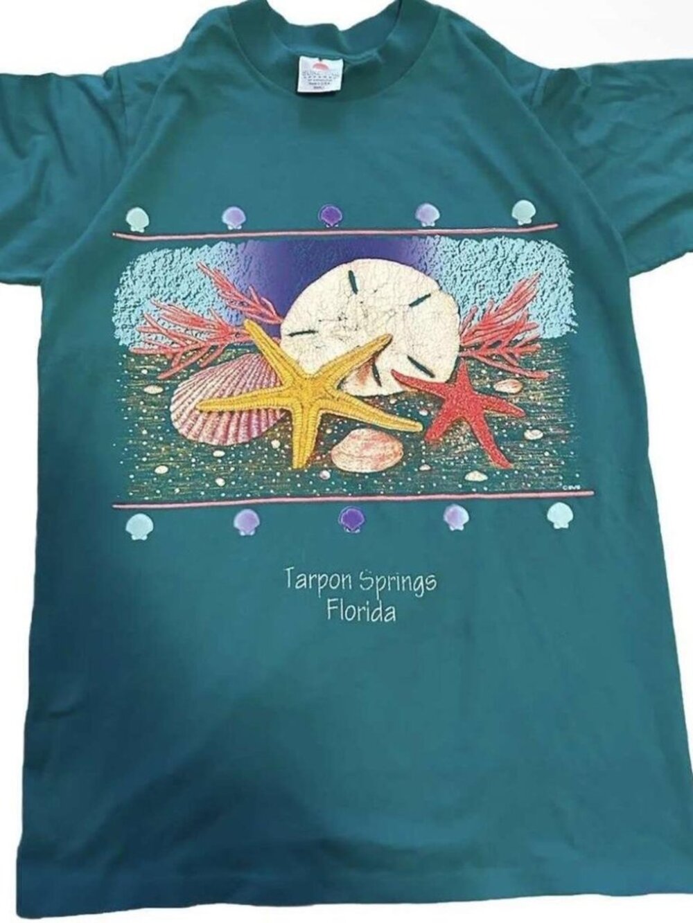 Vintage Sunshine Apparel Tarpon Springs FL Beach Nature Tshirt Mens S Granola